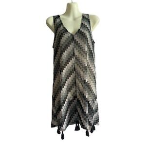 Black and Gray Crochet Cover Up Dress No Labels No Tags Size M‎